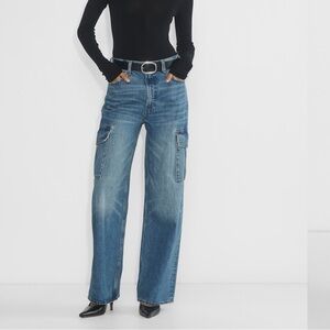 Denim Forum The Farrah Hi-Rise Cargo Jean